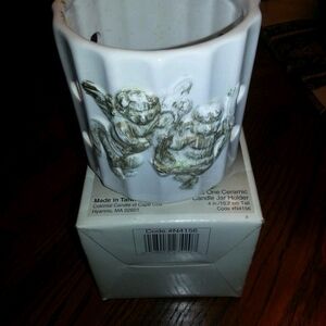 White Ceramic Candle Jar Holder